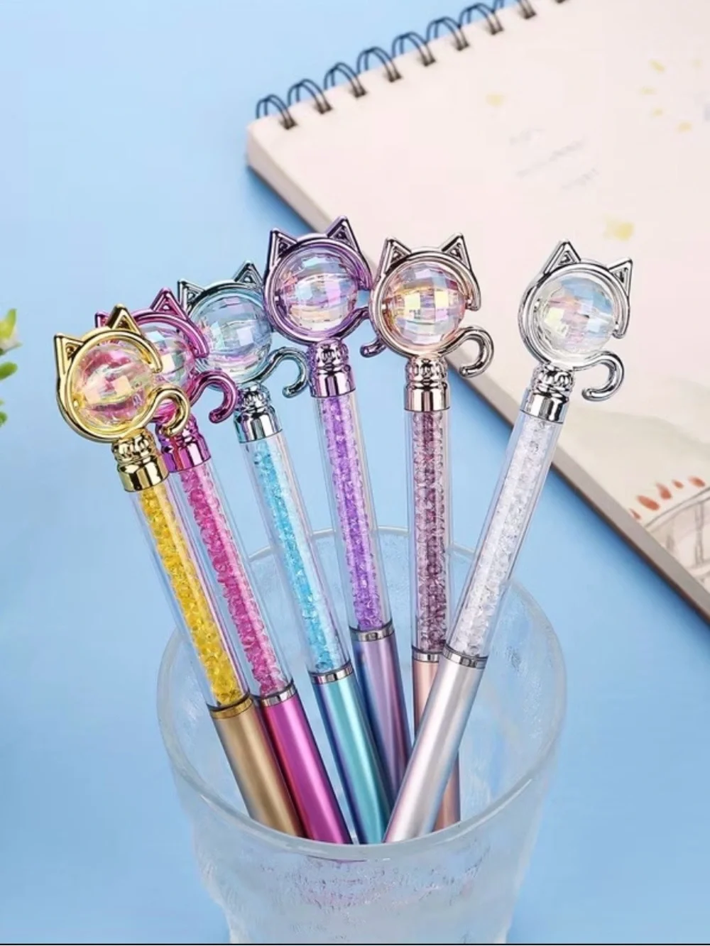 Colorful Rhinestone Cat Pens - Picture 7 of 7